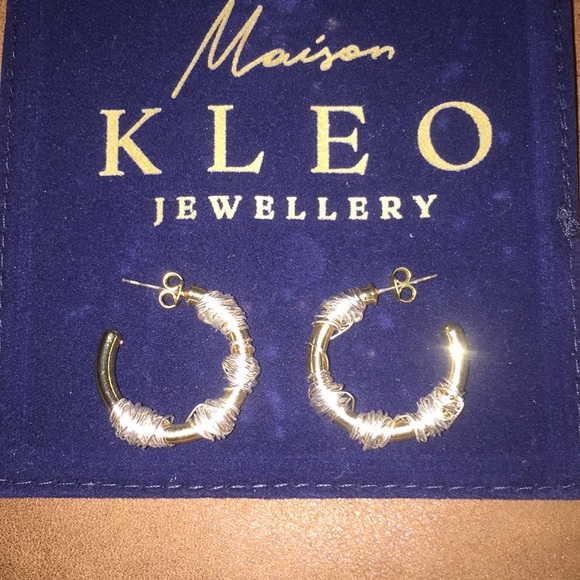 14K Gold Plated Mini Hoop Earrings - Picture 3 of 3